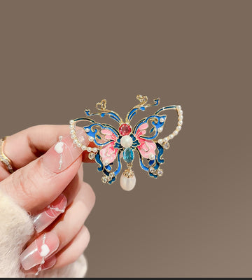 XSB121 - Colorful Butterfly Saree Brooch